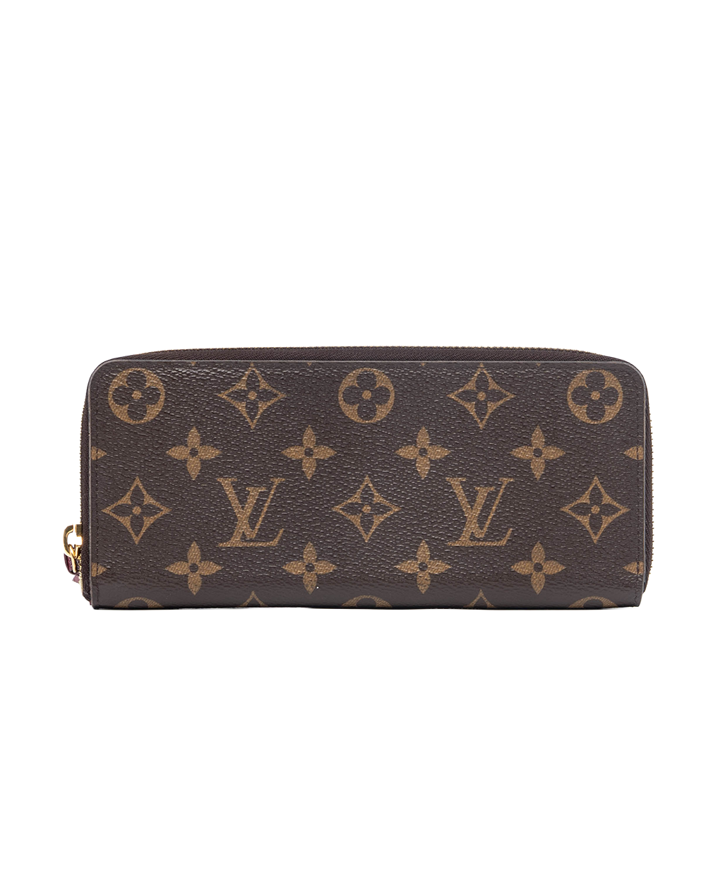 LV CLEMENCE WALLET LONG BROWN MONOGRAM CANVAS GHW MICROCHIP 05557