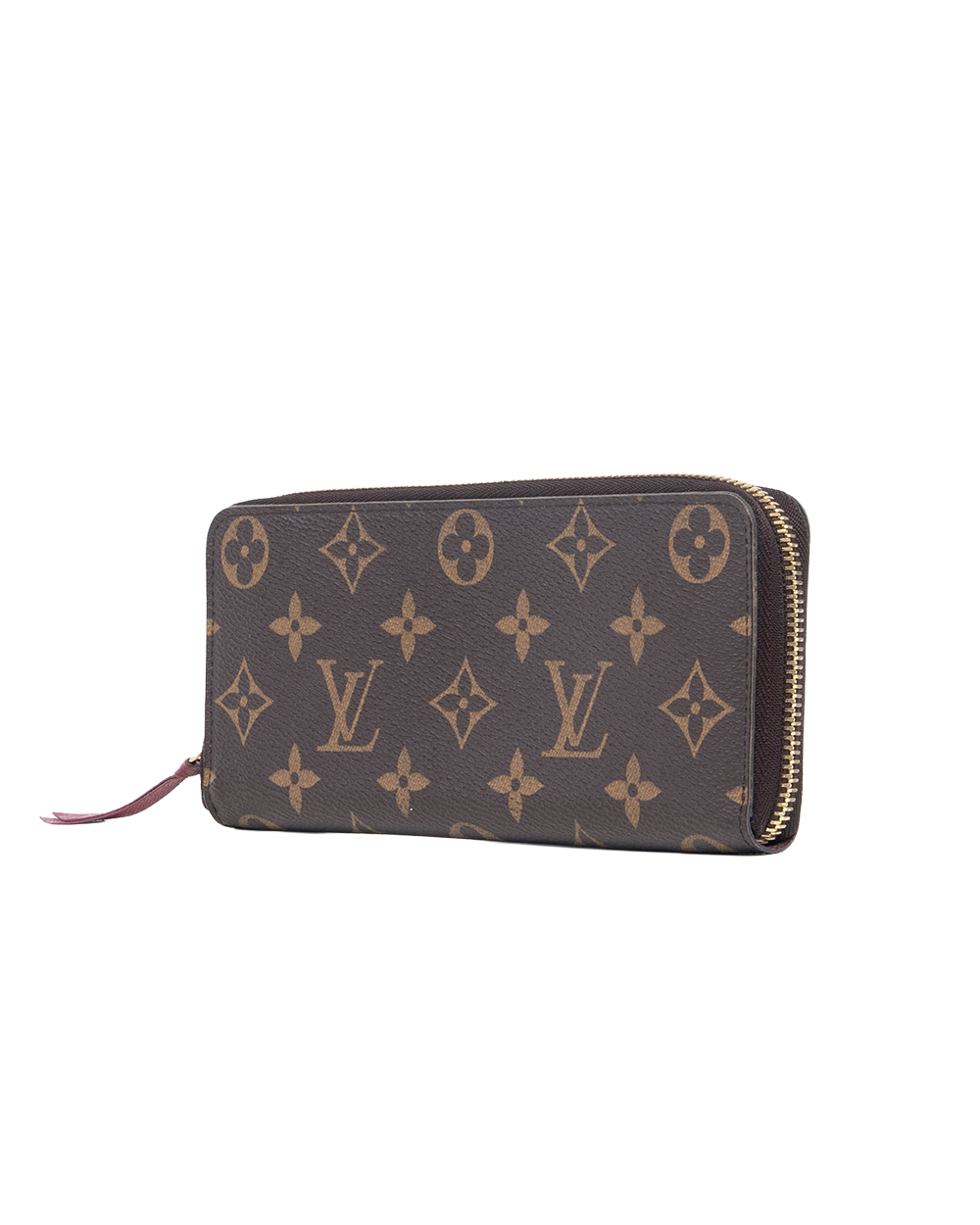 LV CLEMENCE WALLET LONG BROWN MONOGRAM CANVAS GHW MICROCHIP 05558