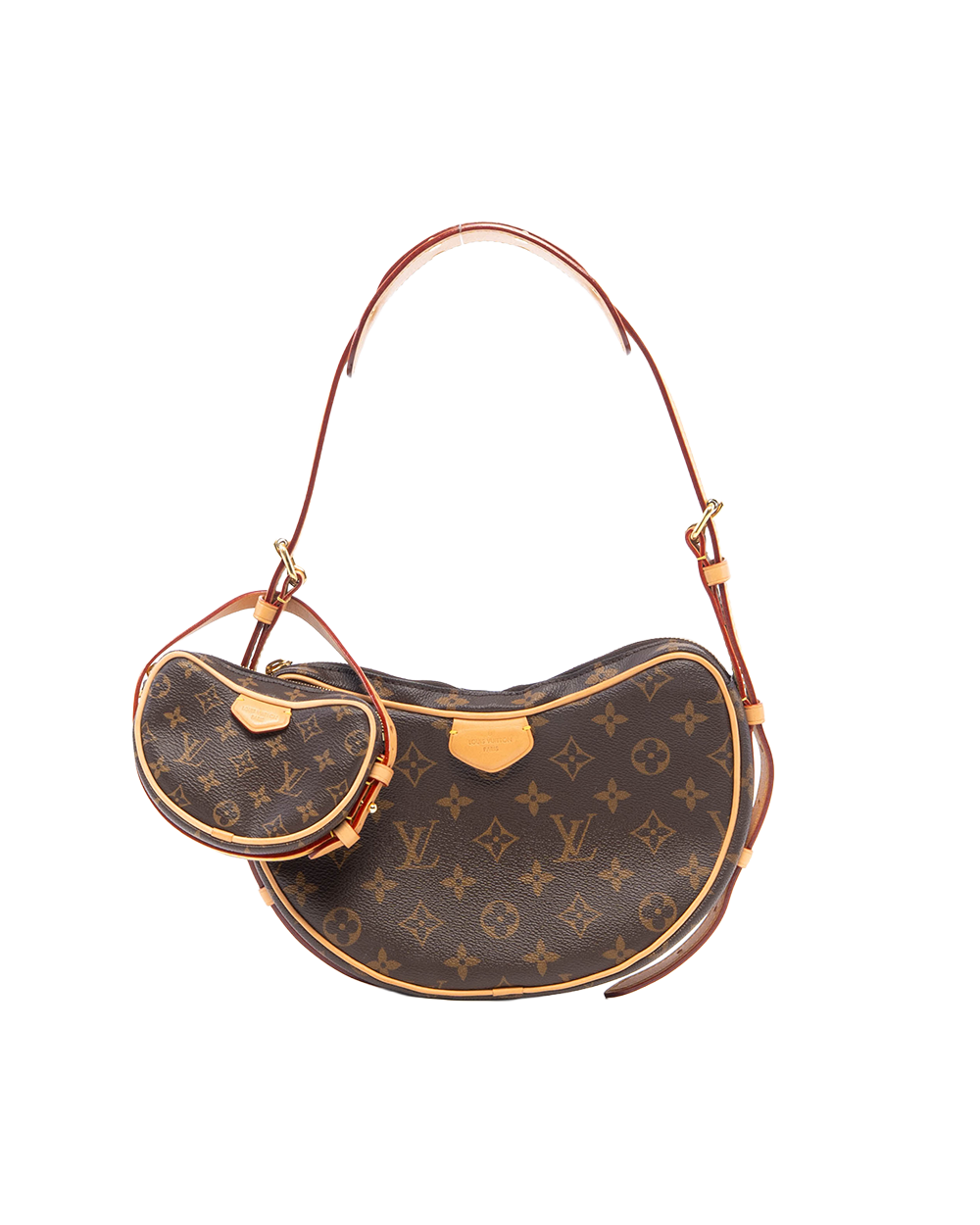 LV CROISSANT MM BROWN MONOGRAM CANVAS GHW MICROCHIP 8331