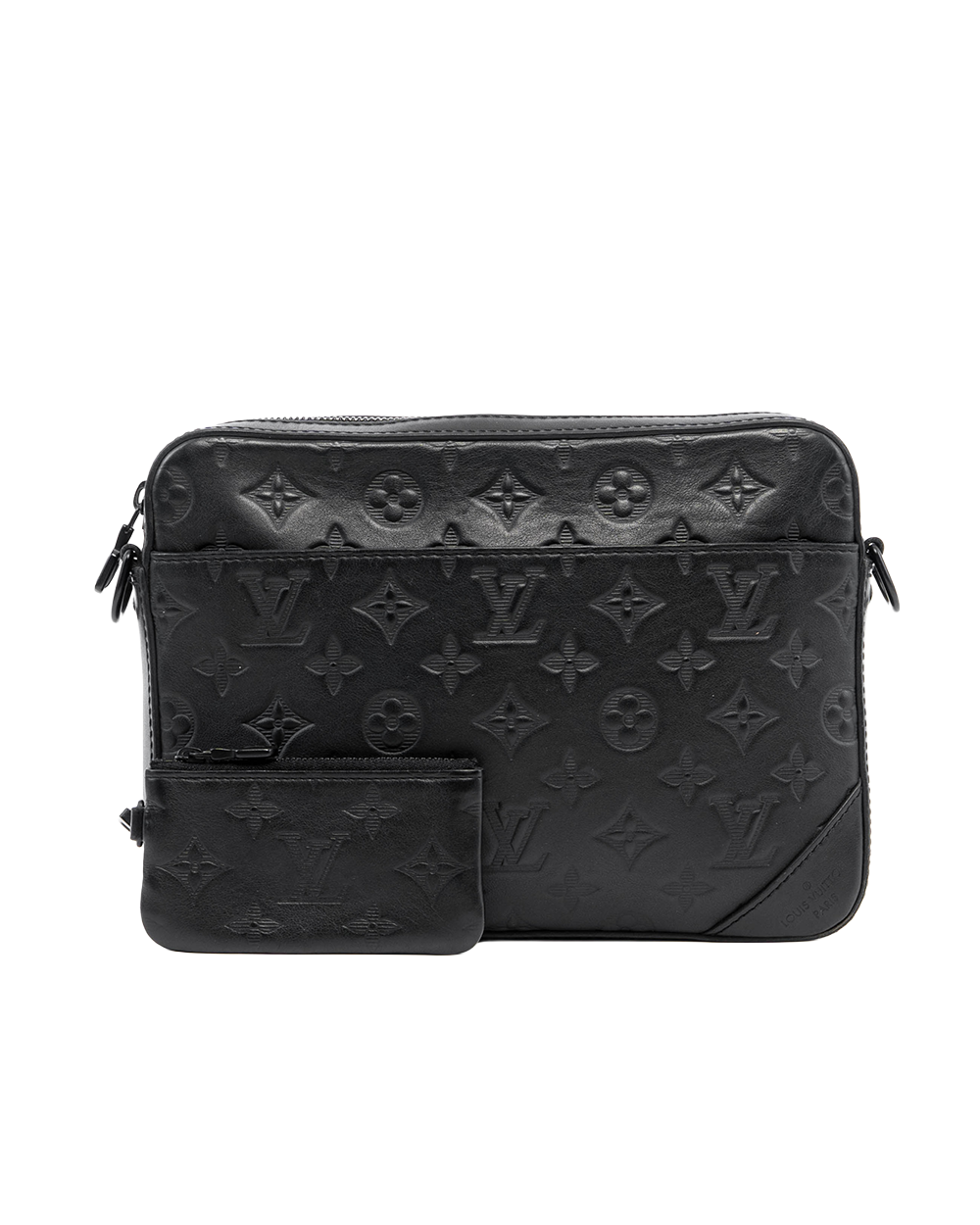LV DUO MESSENGER BLACK GIANT MONOGRAM CALF BHW MICROCHIP 09170