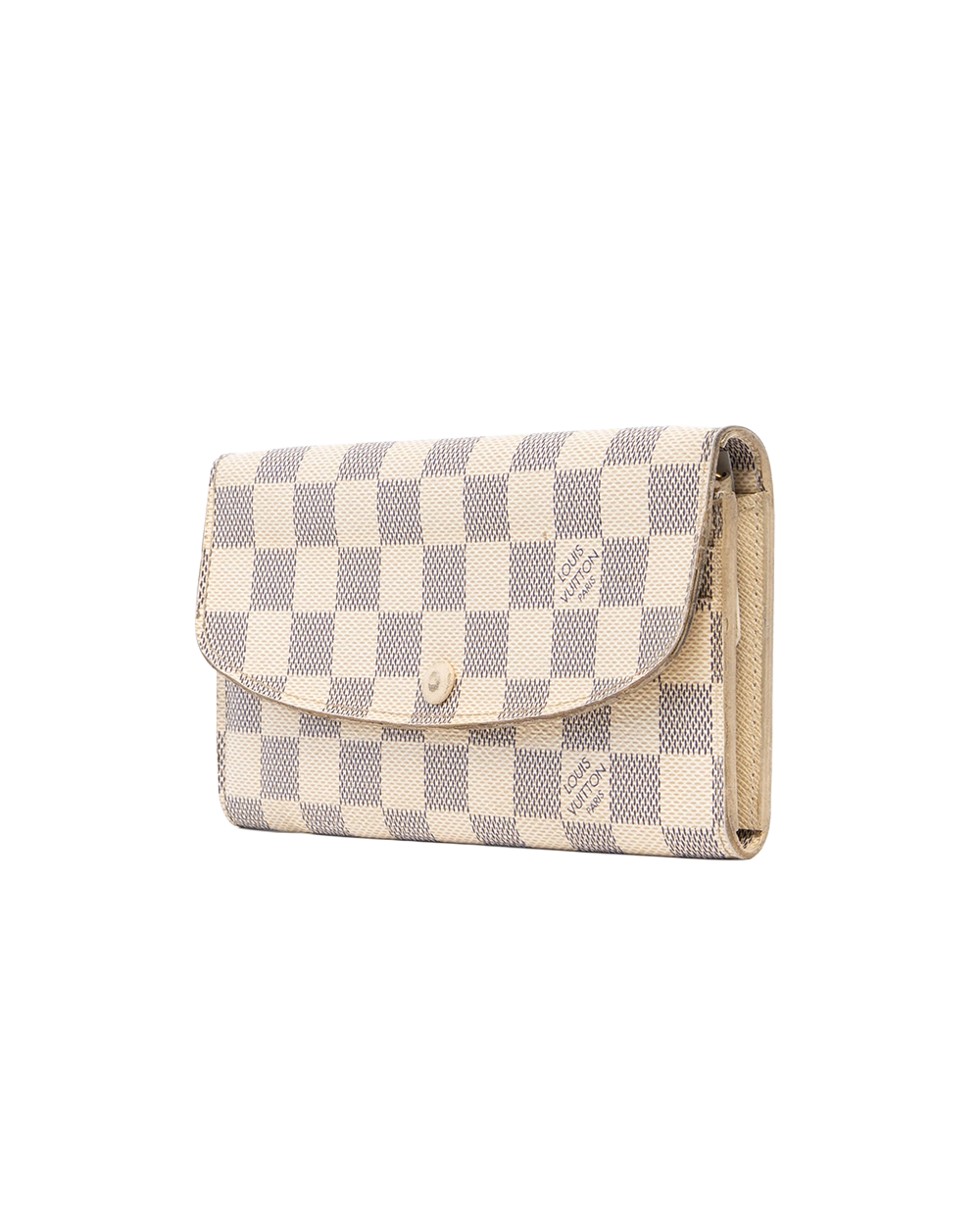 LV EMILIE WALLET LONG WHITE AZUR DAMIER CANVAS GHW TA 2155 0917
