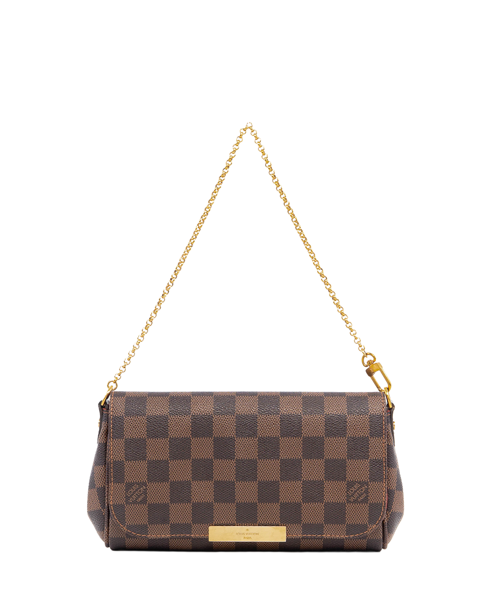LV FAVORITE PM BROWN DAMIER CANVAS GHW SA 4155 08519