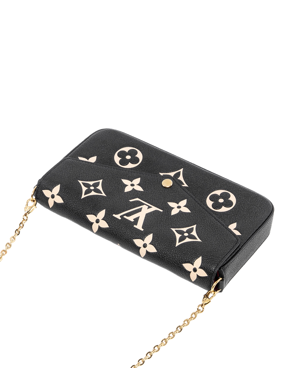 LV FELICIE BLACK GIANT MONOGRAM CALF GHW MICROCHIP 01484