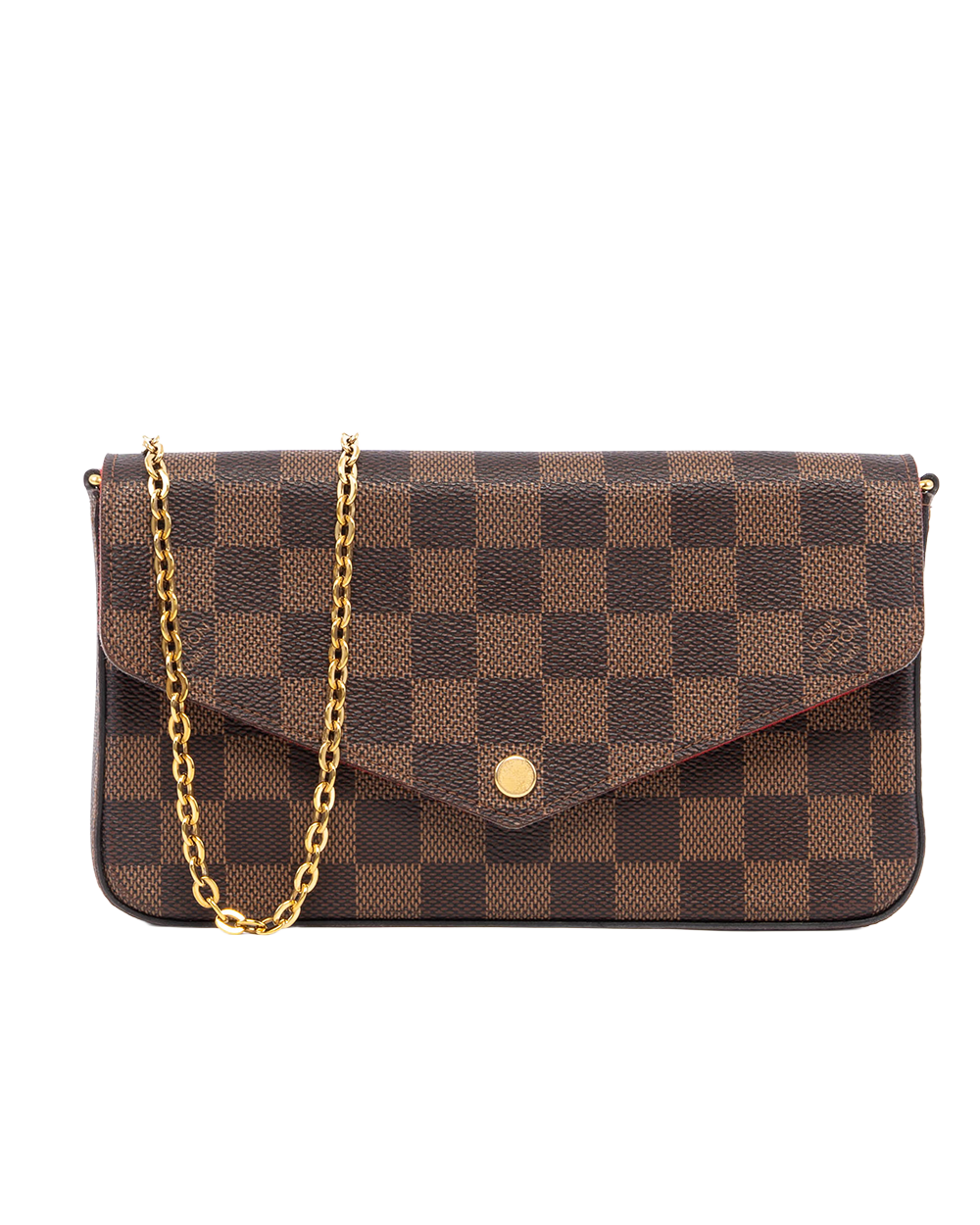 LV FELICIE BROWN RED DAMIER CANVAS GHW MICROCHIP 82751