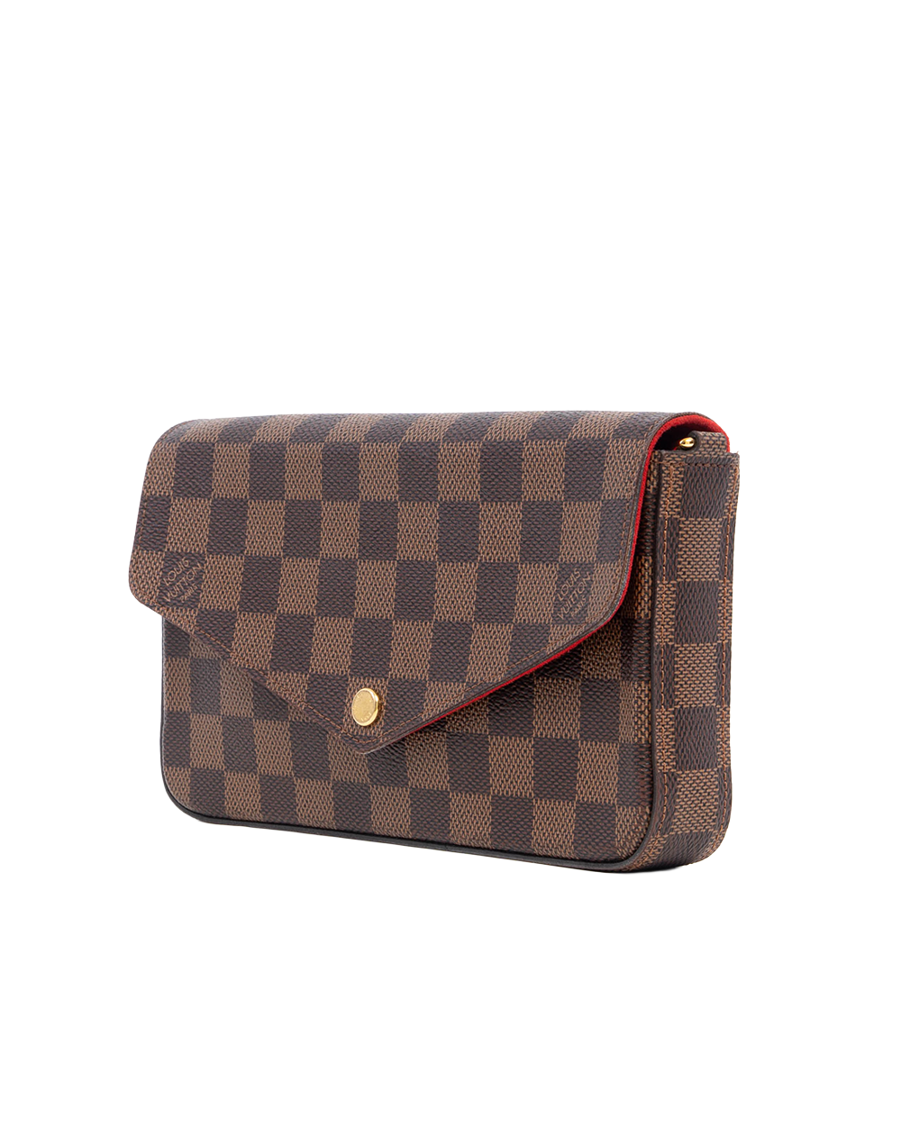LV FELICIE BROWN RED DAMIER CANVAS GHW MICROCHIP 82753