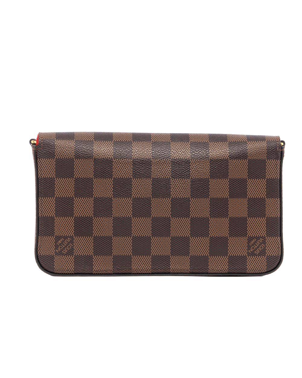 LV FELICIE BROWN RED DAMIER CANVAS GHW MICROCHIP 82755