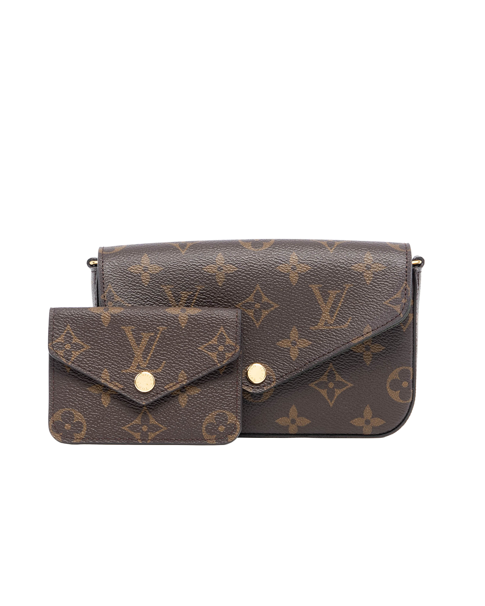 LV FELICIE STRAP & GO BROWN MONOGRAM CANVAS GHW MICROCHIP 07573