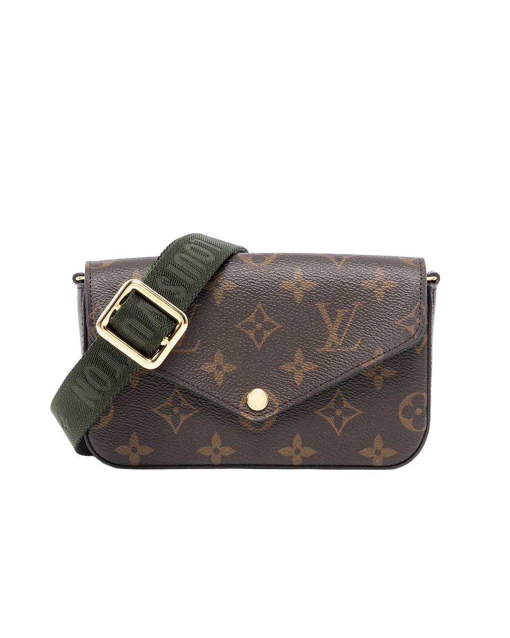 LV FELICIE STRAP & GO BROWN MONOGRAM CANVAS GHW MICROCHIP 07575