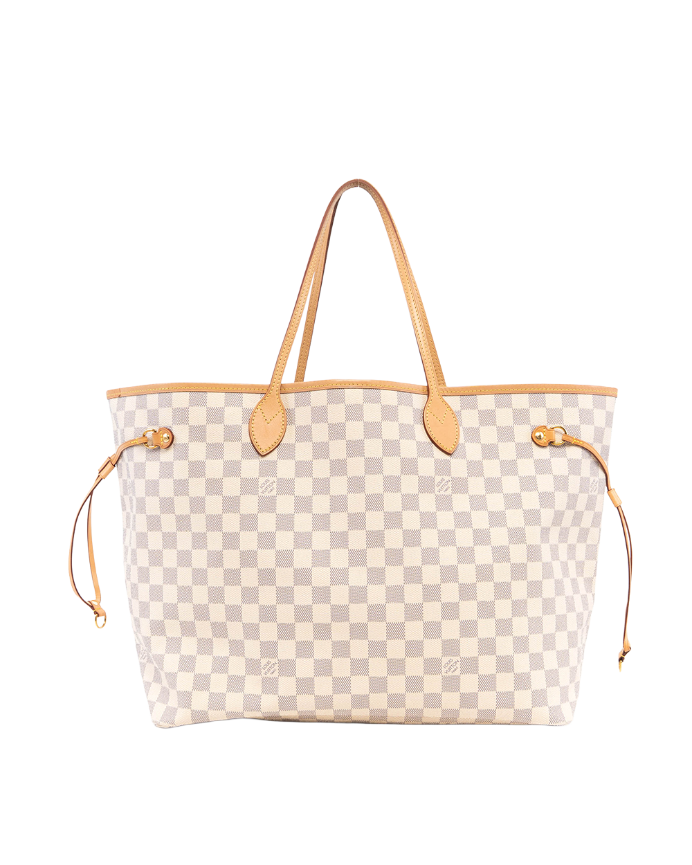LV NEVERFULL GM WHITE AZUR DAMIER CANVAS GHW FL4118 00019