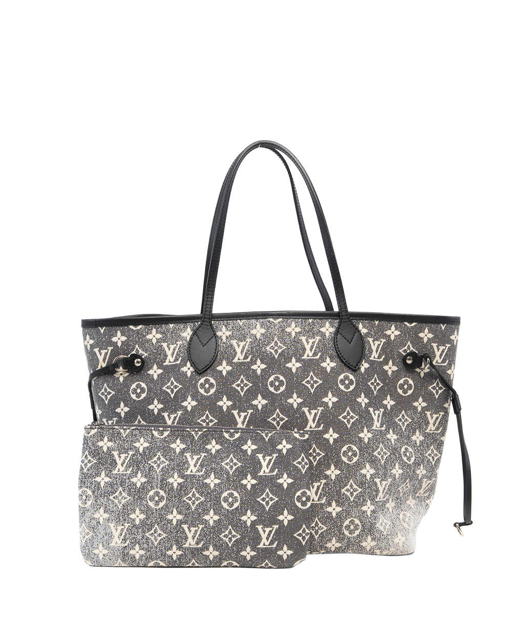 LV NEVERFULL MM BLACK DENIM SHW MICROCHIP 0458