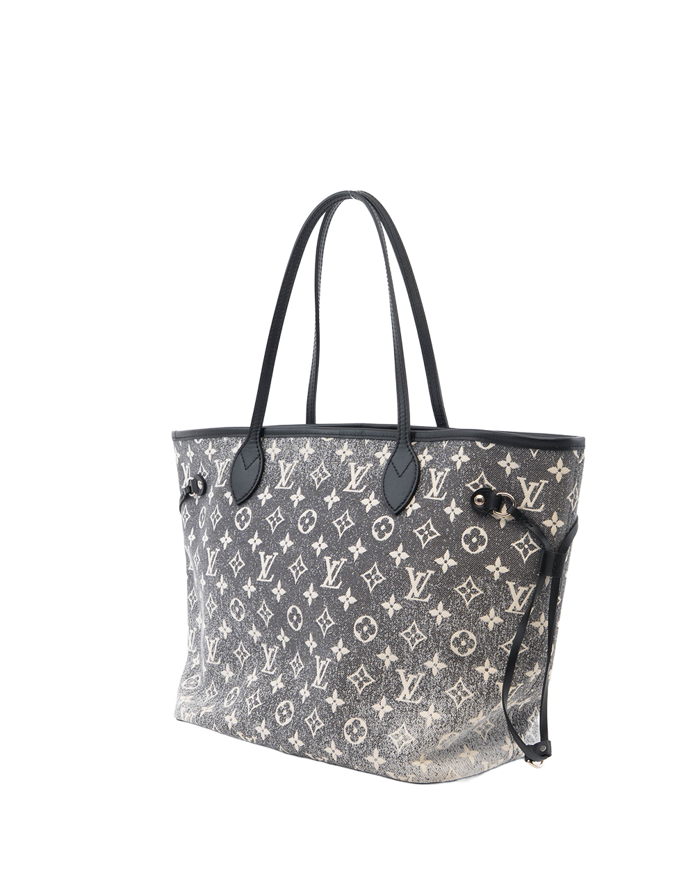 LV NEVERFULL MM BLACK DENIM SHW MICROCHIP 0462