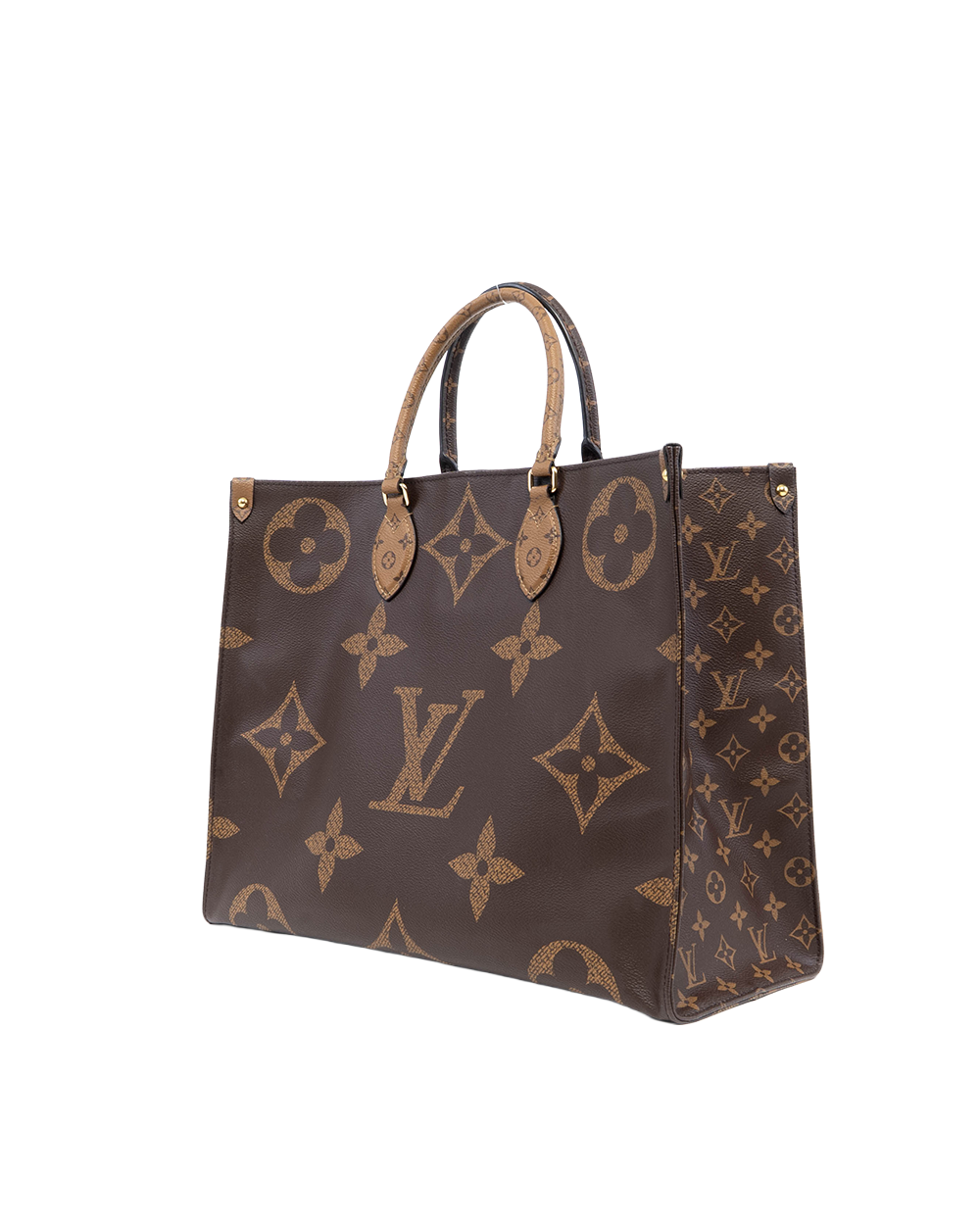 LV ON THE GO GM BROWN MONOGRAM CANVAS GHW MICROCHIP 01555