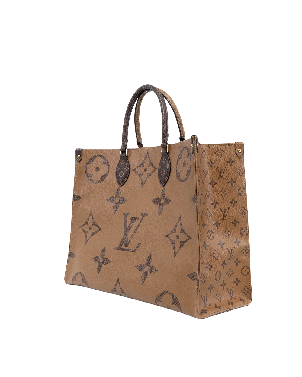 LV ON THE GO GM BROWN MONOGRAM CANVAS GHW MICROCHIP 01556