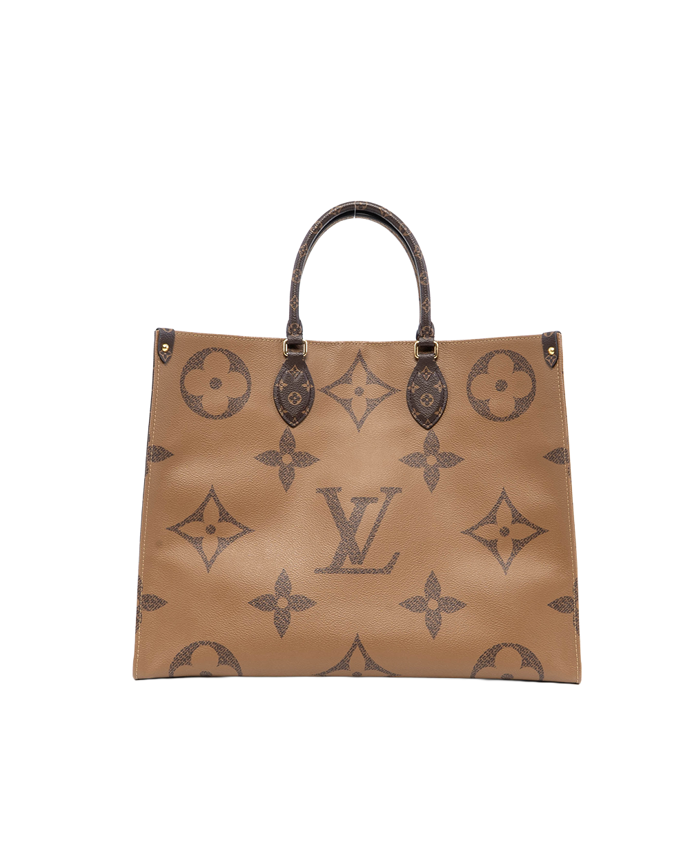 LV ON THE GO GM BROWN MONOGRAM CANVAS GHW MICROCHIP 01557