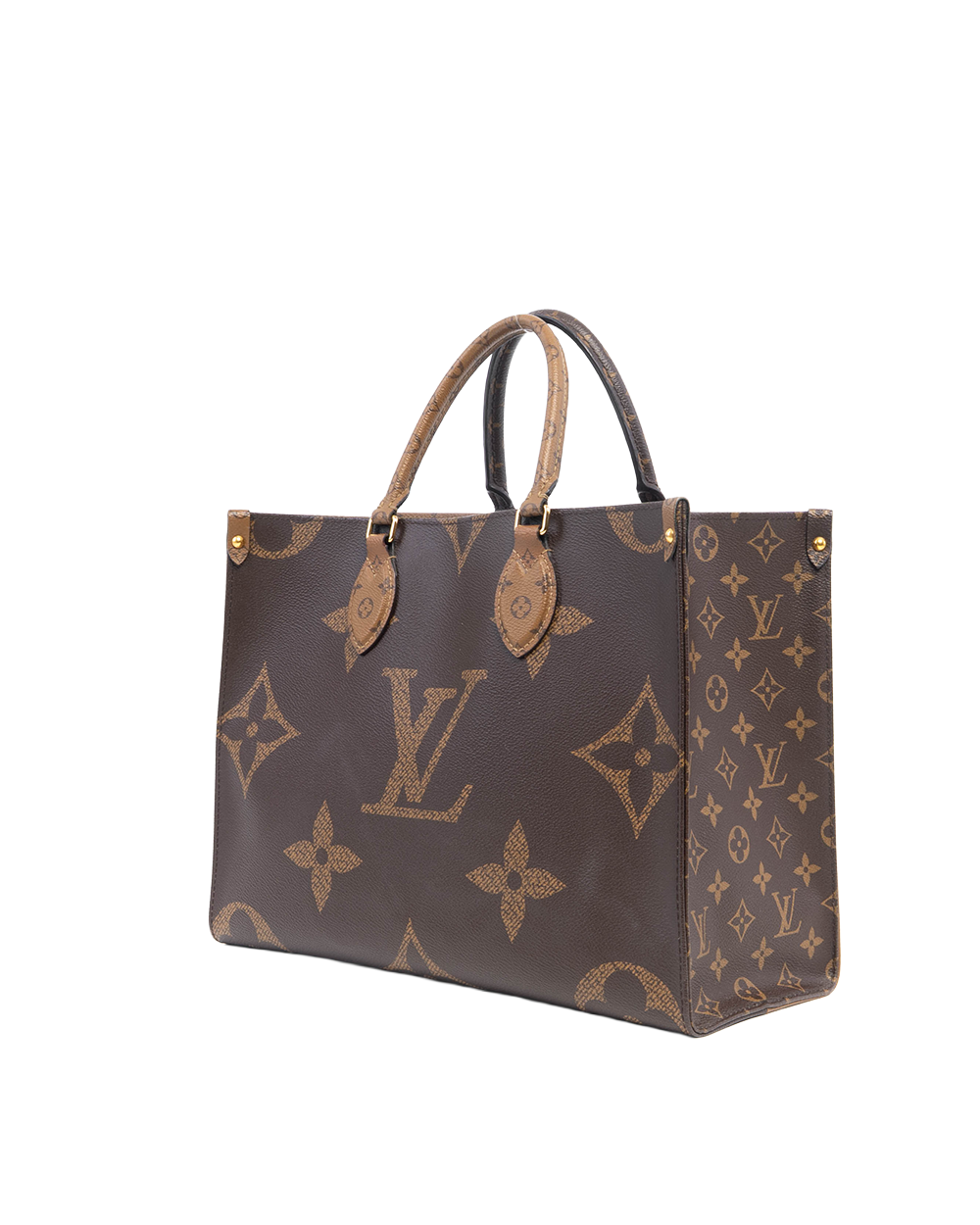 LV ON THE GO MM BROWN MONOGRAM REVERSE GHW MICROCHIP 3085