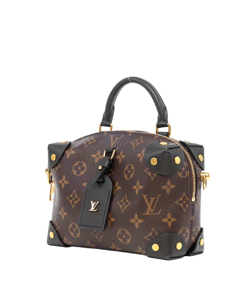 LV PETITE MALLE SOUPLE BROWN BLACK MONOGRAM CANVAS GHW MICROCHIP 8014