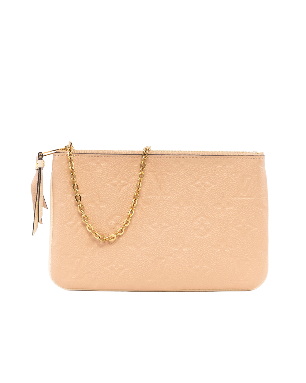 LV POCHETTE DOUBLE ZIP BEIGE CALF GHW GI4158 82733