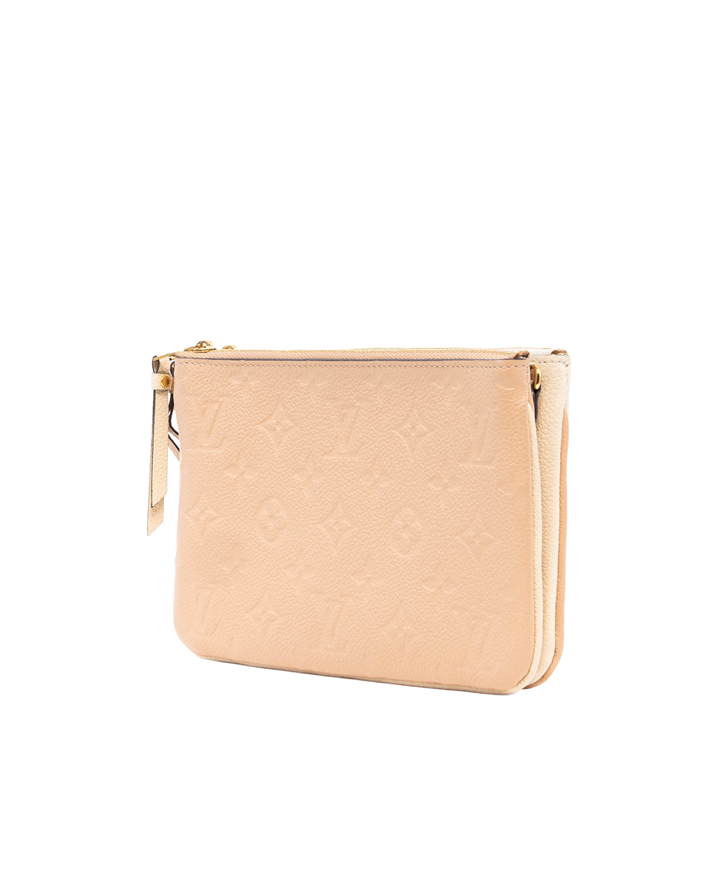 LV POCHETTE DOUBLE ZIP BEIGE CALF GHW GI4158 82735