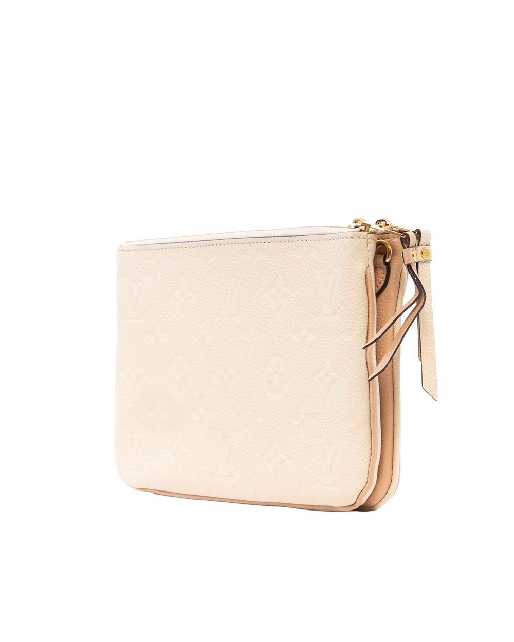 LV POCHETTE DOUBLE ZIP BEIGE CALF GHW GI4158 82737