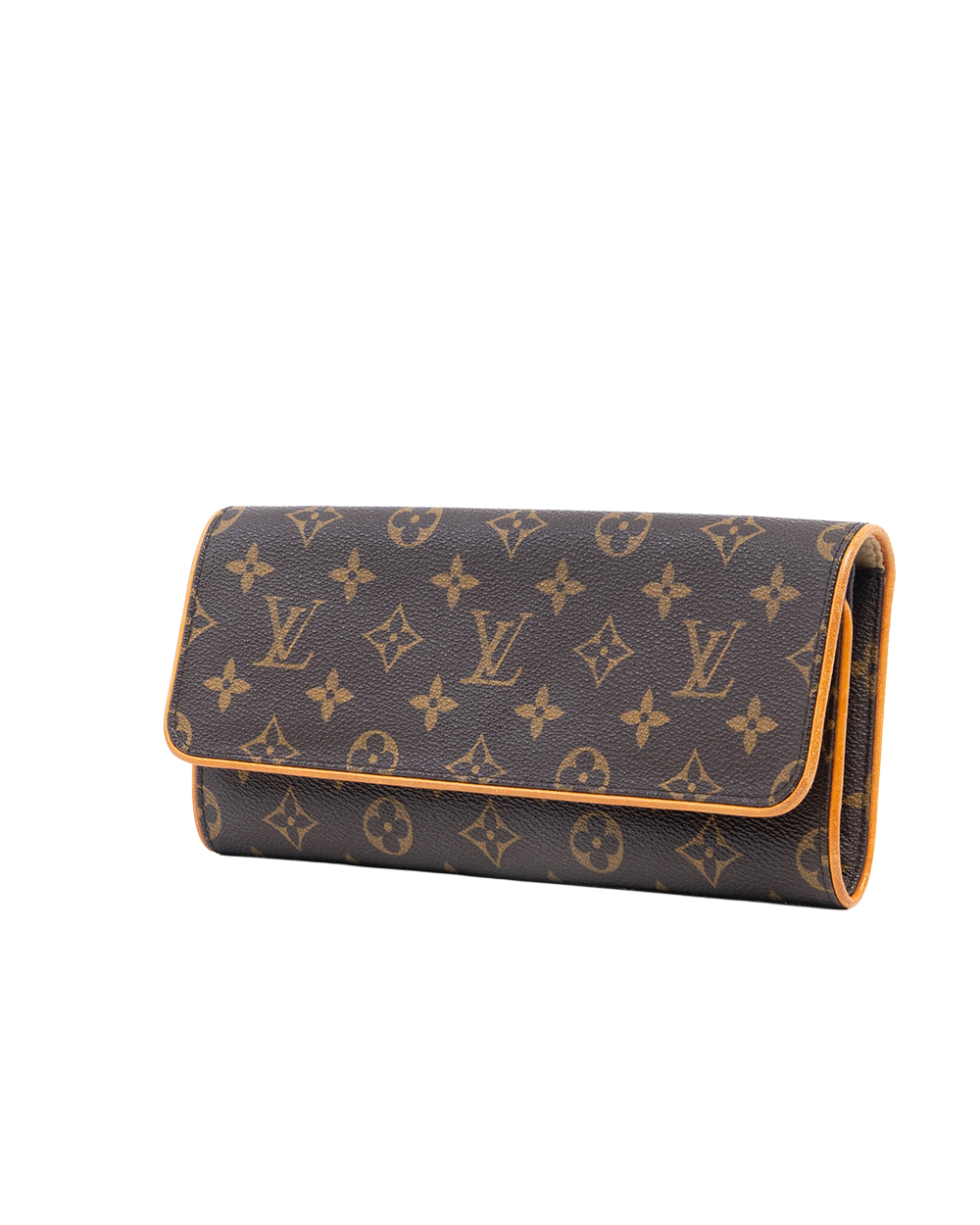 LV POCHETTE TWIN BROWN MONOGRAM CANVAS GHW FL0054 0155