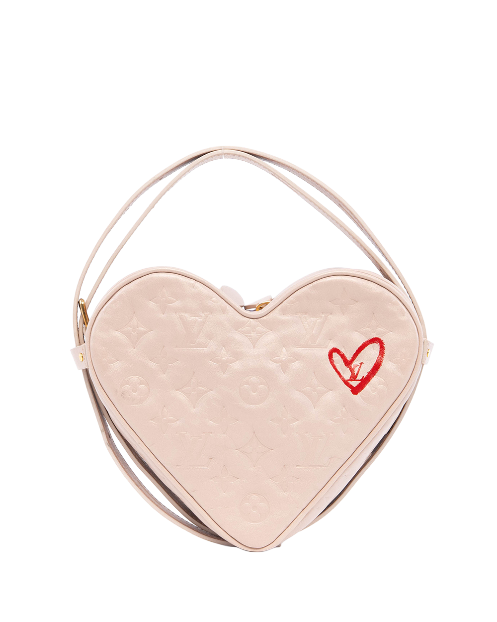 LV SAC COEUR 22 PINK RED CALF GHW MICROCHIP 4129