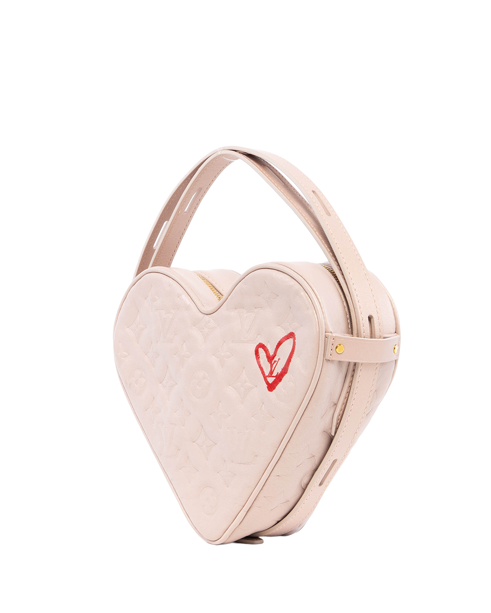 LV SAC COEUR 22 PINK RED CALF GHW MICROCHIP 4130
