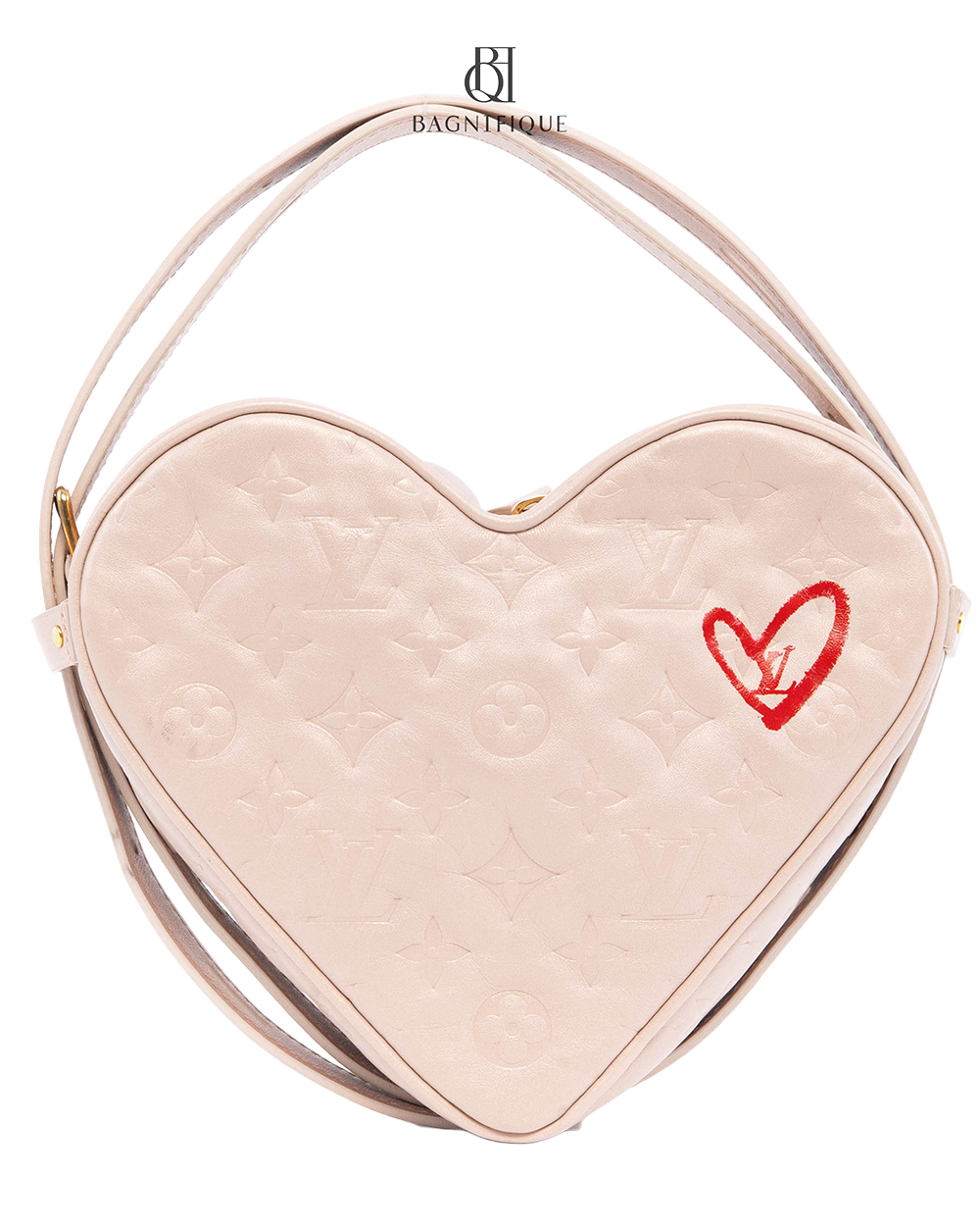 LV SAC COEUR 22 PINK RED CALF GHW MICROCHIP 4133