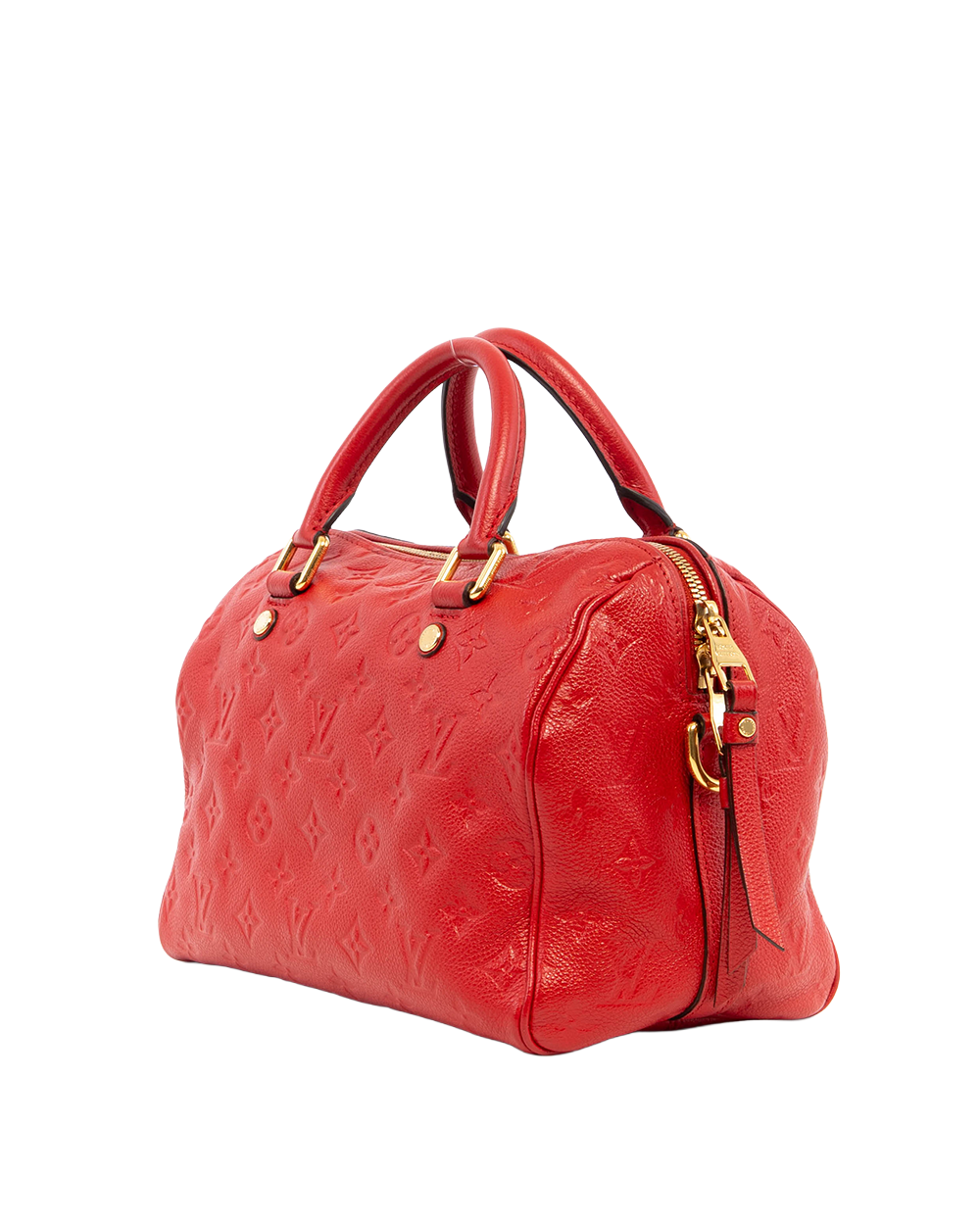 LV SPEEDY BAND 25 RED MONOGRAM CALF GHW AH4172 2872