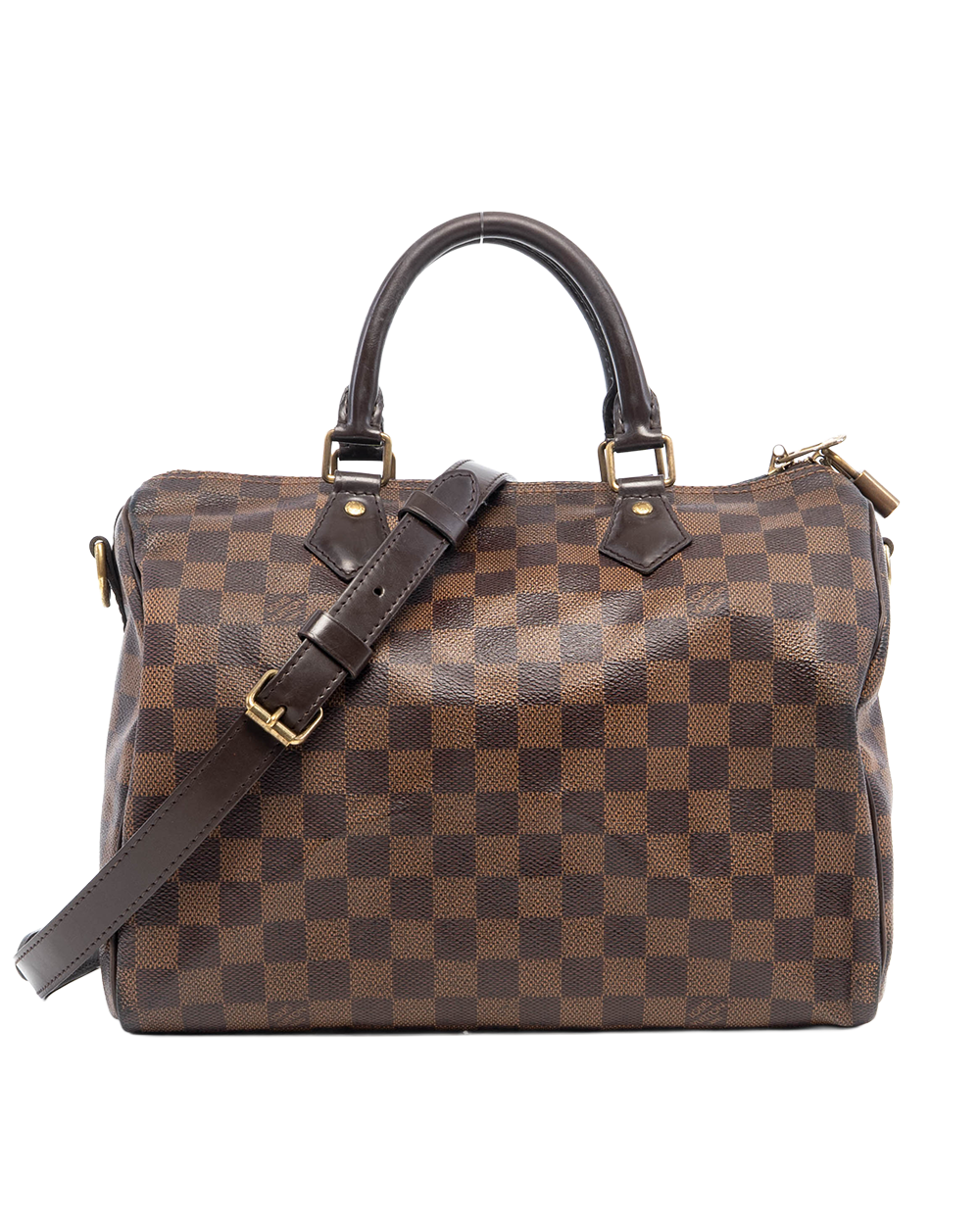 LV SPEEDY BAND 30 BROWN DAMIER CANVAS GHW AA1168 04576
