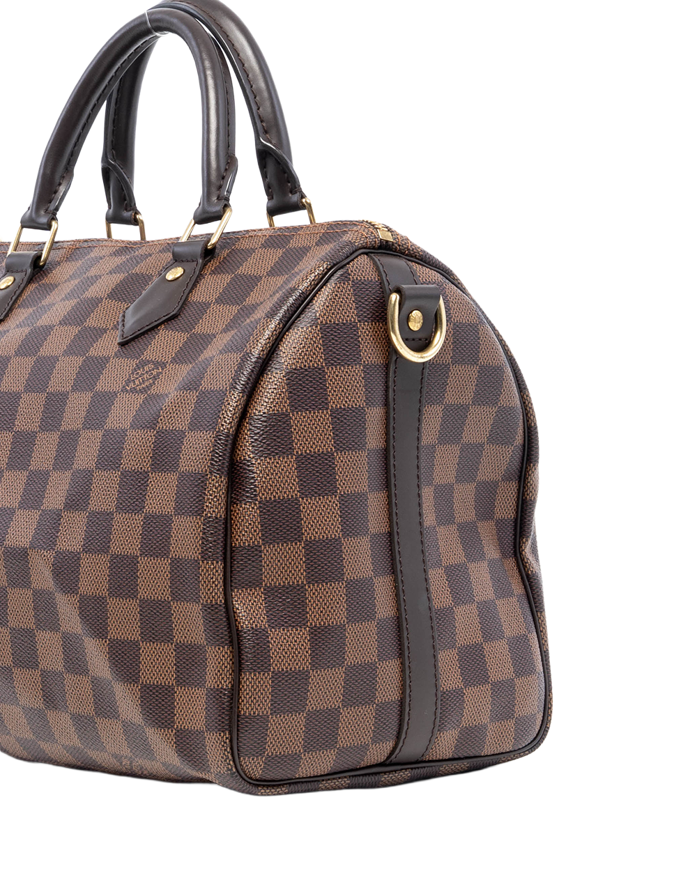 LV SPEEDY BAND 30 BROWN DAMIER CANVAS GHW MICROCHIP 03136