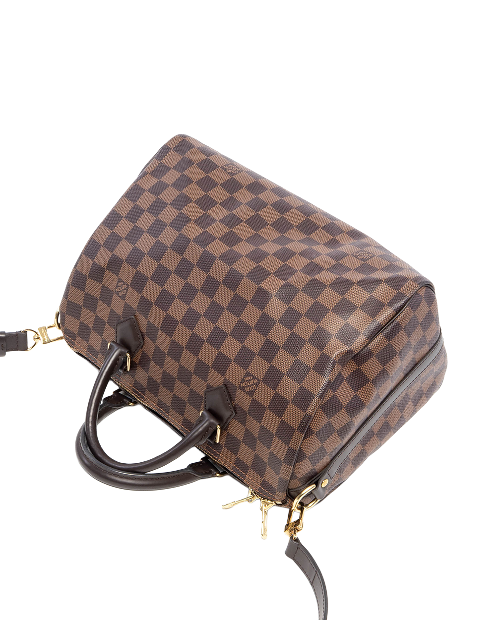 LV SPEEDY BAND 30 BROWN DAMIER CANVAS GHW MICROCHIP 03143