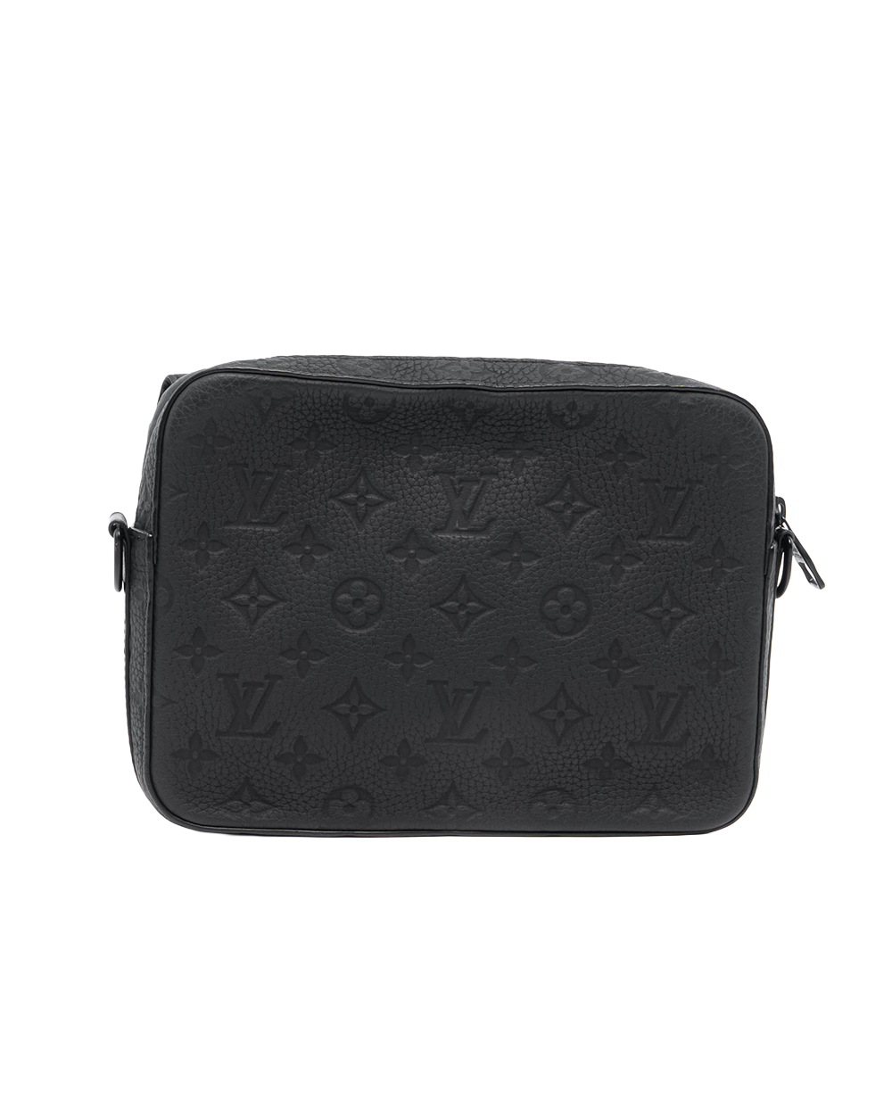 LV STEAMER MESSENGER BLACK MONOGRAM CALF BHW MICROCHIP 0749