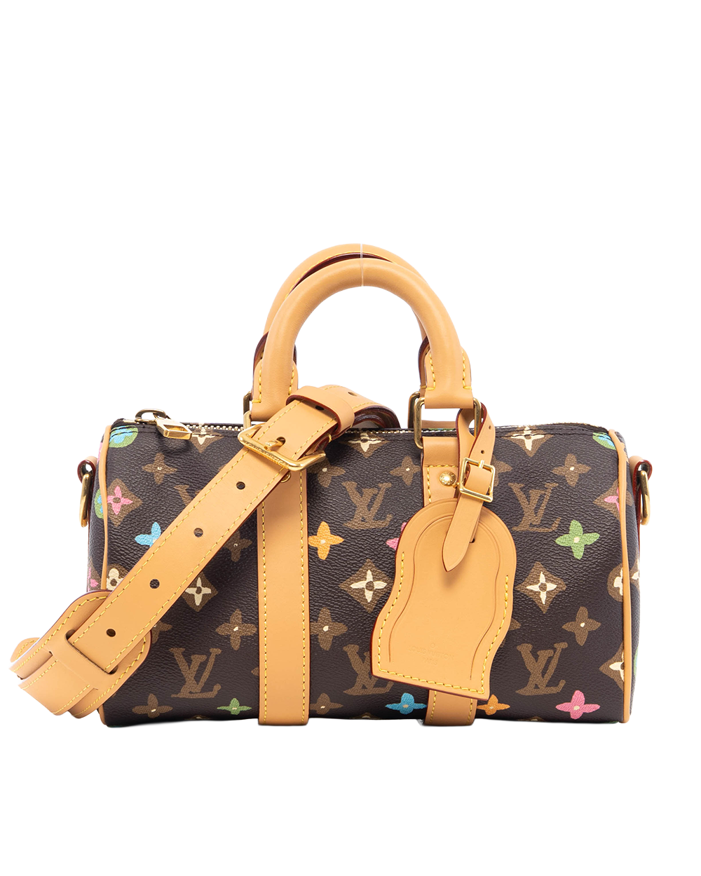 LV X TYLER SPEEDY BAND 25 BROWN MONOGRAM CANVAS GHW MICROCHIP 82439