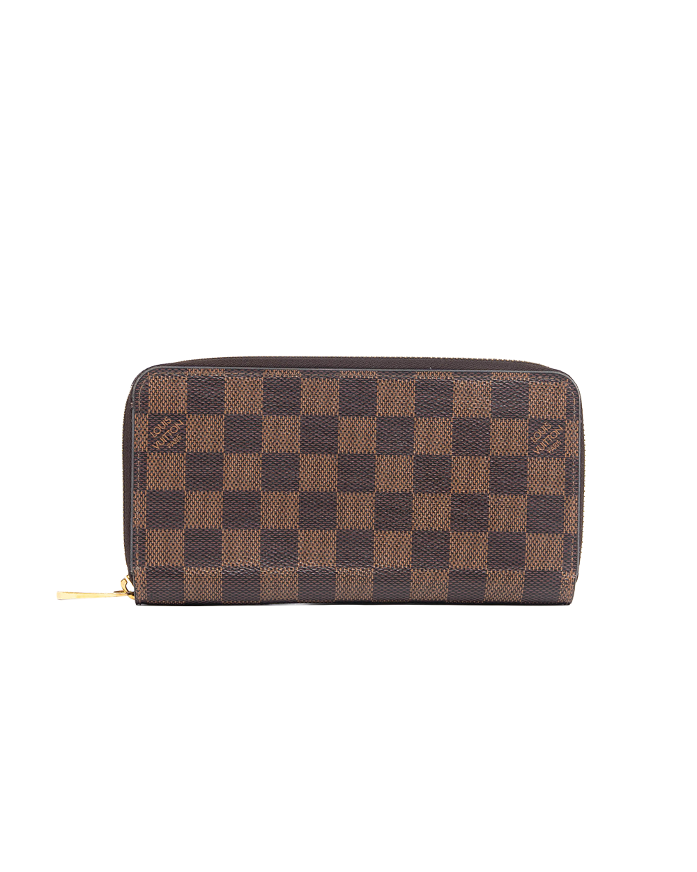 LV ZIPPING WALLET LONG BROWN DAMIER CANVAS GHW MICROCHIP 4170