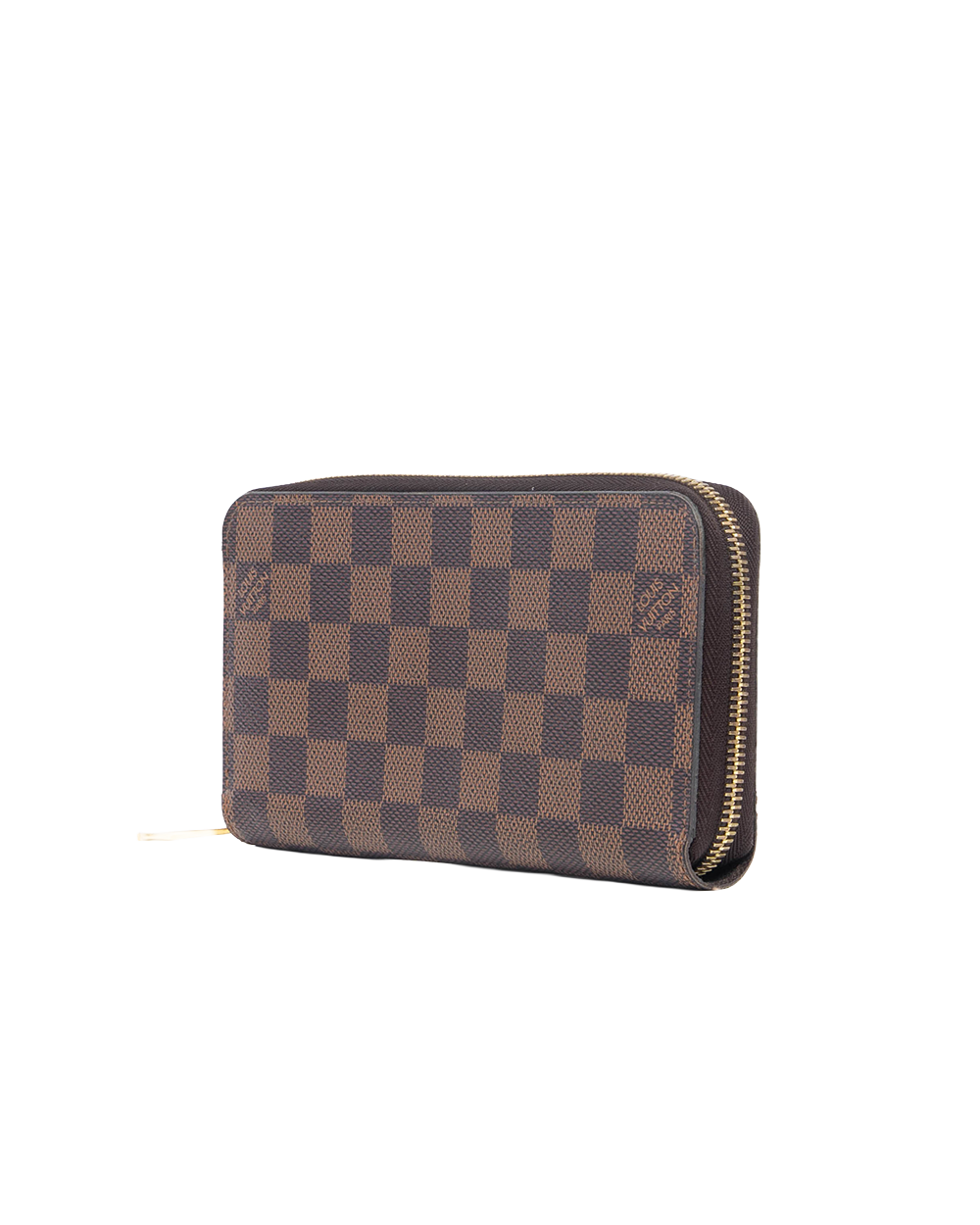 LV ZIPPING WALLET LONG BROWN DAMIER CANVAS GHW MICROCHIP 4171