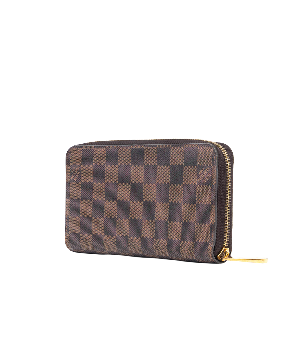 LV ZIPPING WALLET LONG BROWN DAMIER CANVAS GHW MICROCHIP 4172