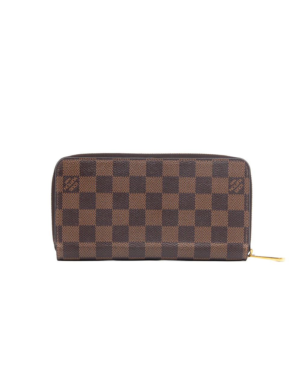 LV ZIPPING WALLET LONG BROWN DAMIER CANVAS GHW MICROCHIP 4173