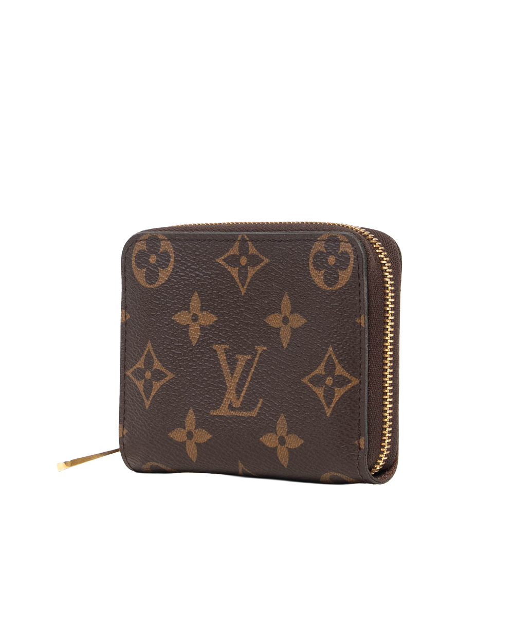 LV ZIPPY COIN WALLET SHORT BROWN MONOGRAM CANVAS GHW MICROCHIP 09641