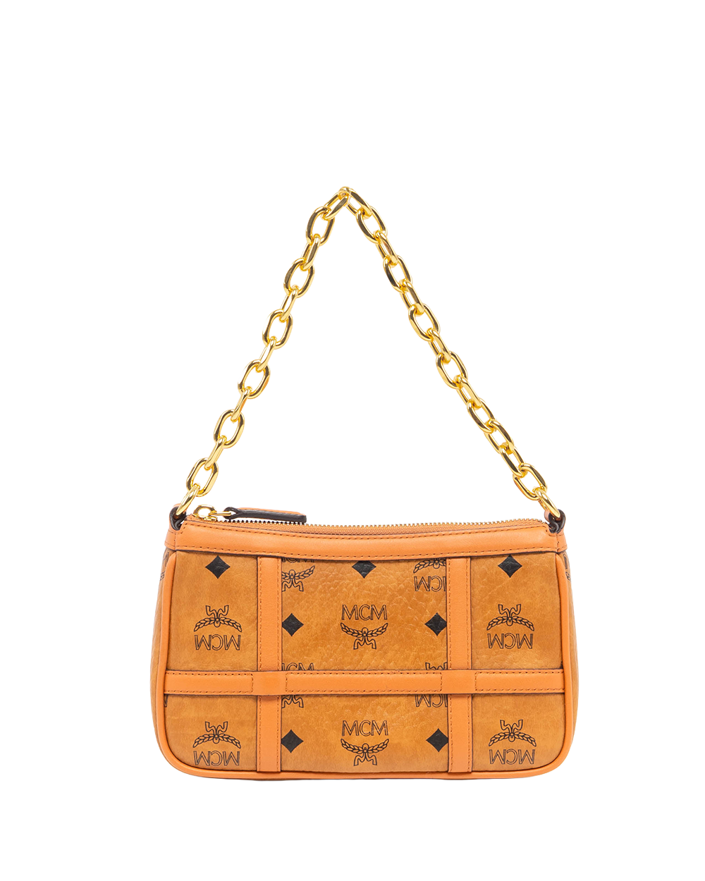 MCM AREN SHOULDER BAG BROWN CANVAS GHW MWSBAER01CO001 5216