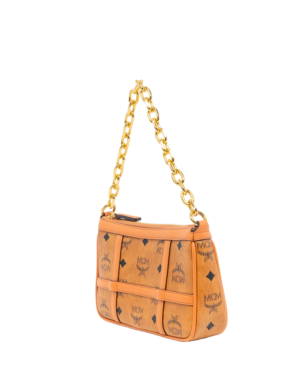 MCM AREN SHOULDER BAG BROWN CANVAS GHW MWSBAER01CO001 5217