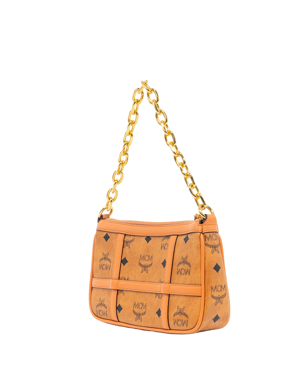 MCM AREN SHOULDER BAG BROWN CANVAS GHW MWSBAER01CO001 5218