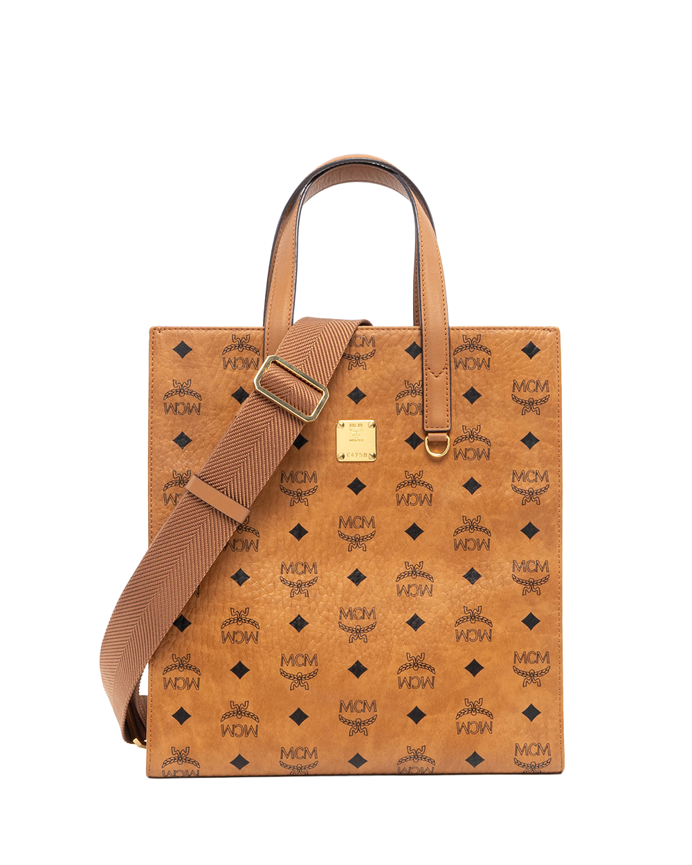 MCM AREN TOTE BROWN CANVAS GHW MMTCSKC03CO001 04628