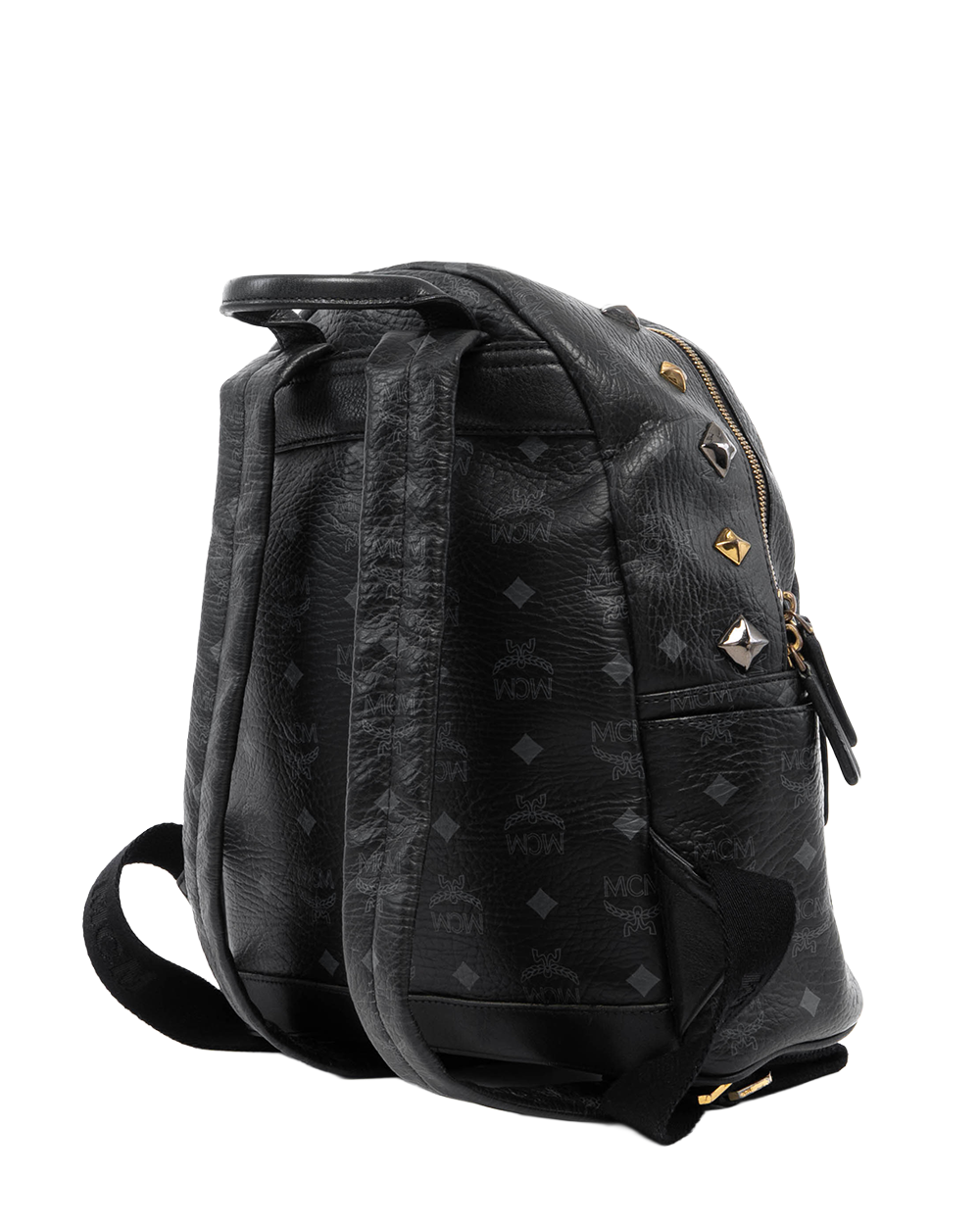 MCM BACKPACK ROCKSTUD MEDIUM BLACK CALF GHW MMK5SVE19BK0 09228