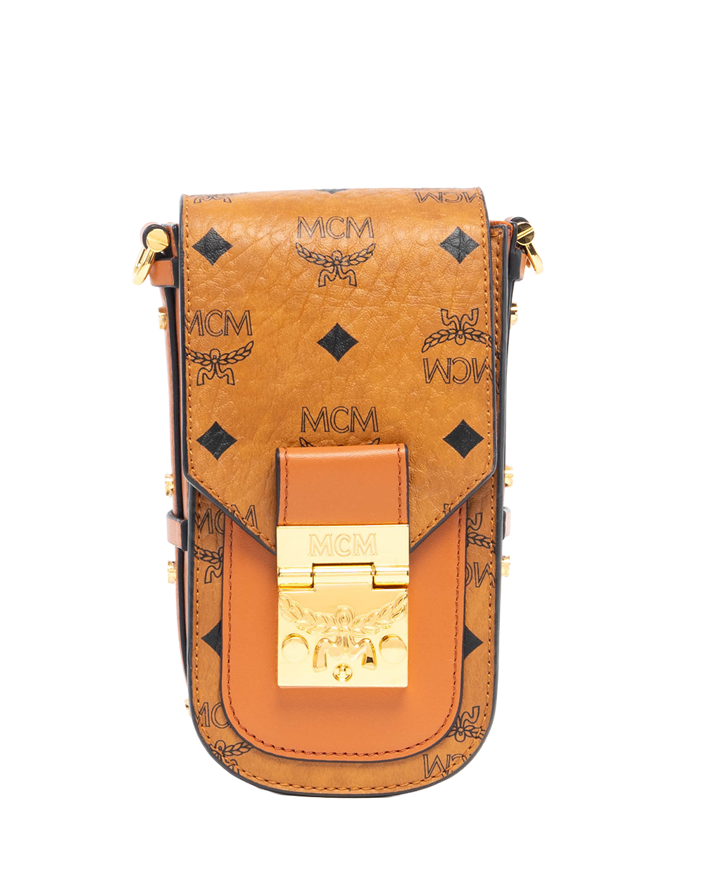MCM PHONE BAG BROWN CANVAS GHW MWRASPA04CO001 1211