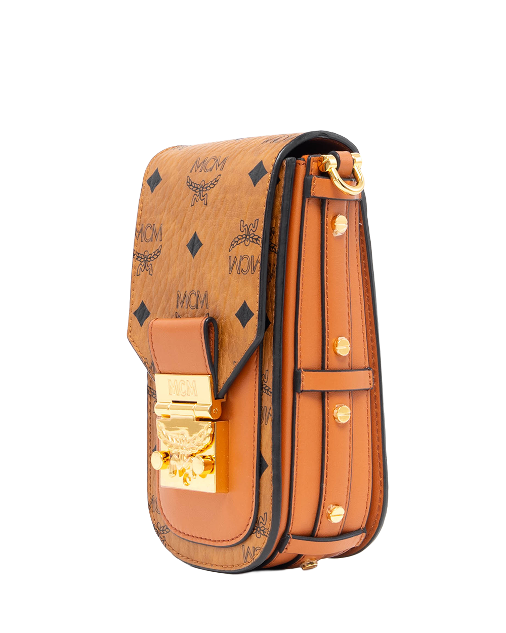 MCM PHONE BAG BROWN CANVAS GHW MWRASPA04CO001 1212