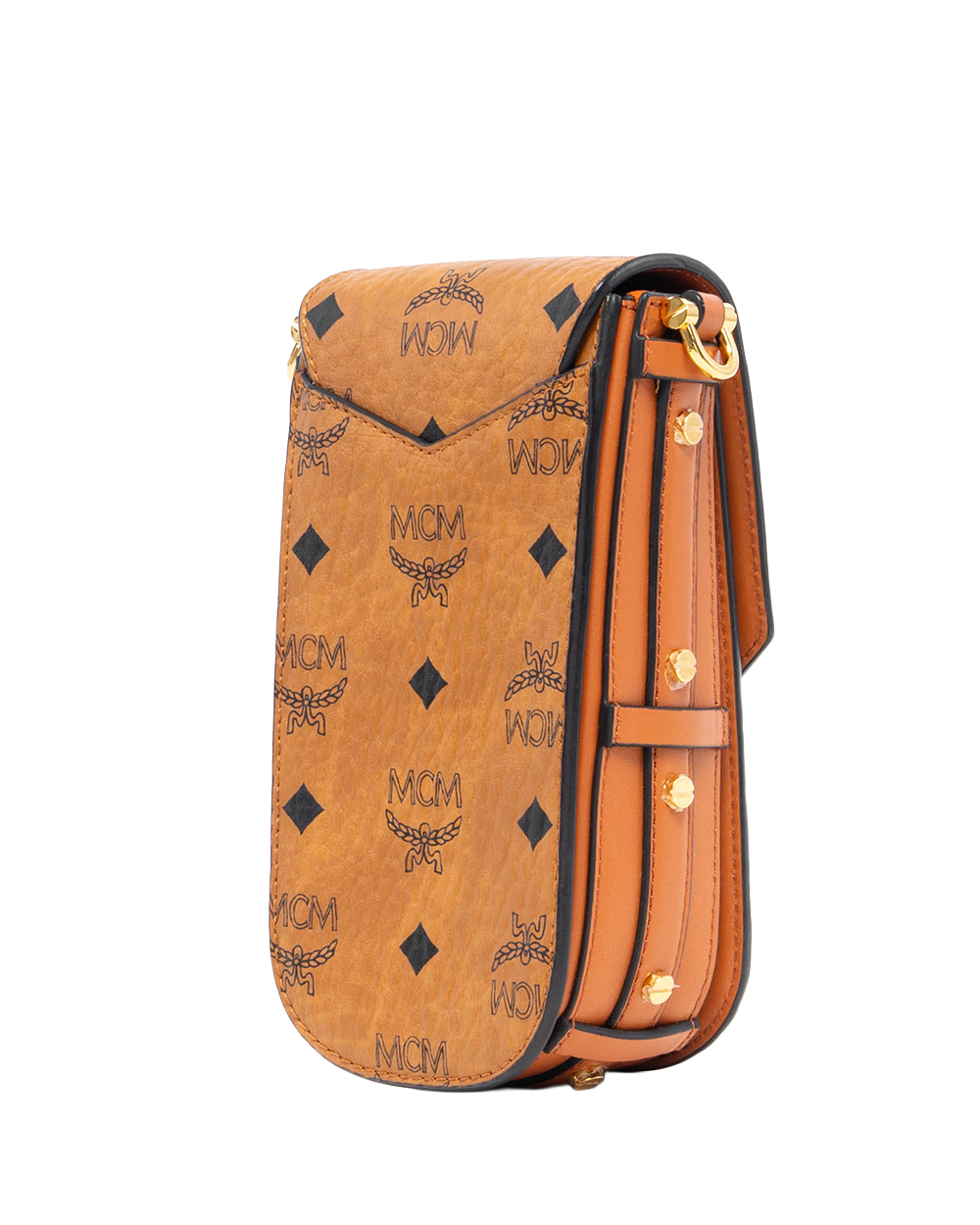 MCM PHONE BAG BROWN CANVAS GHW MWRASPA04CO001 1213