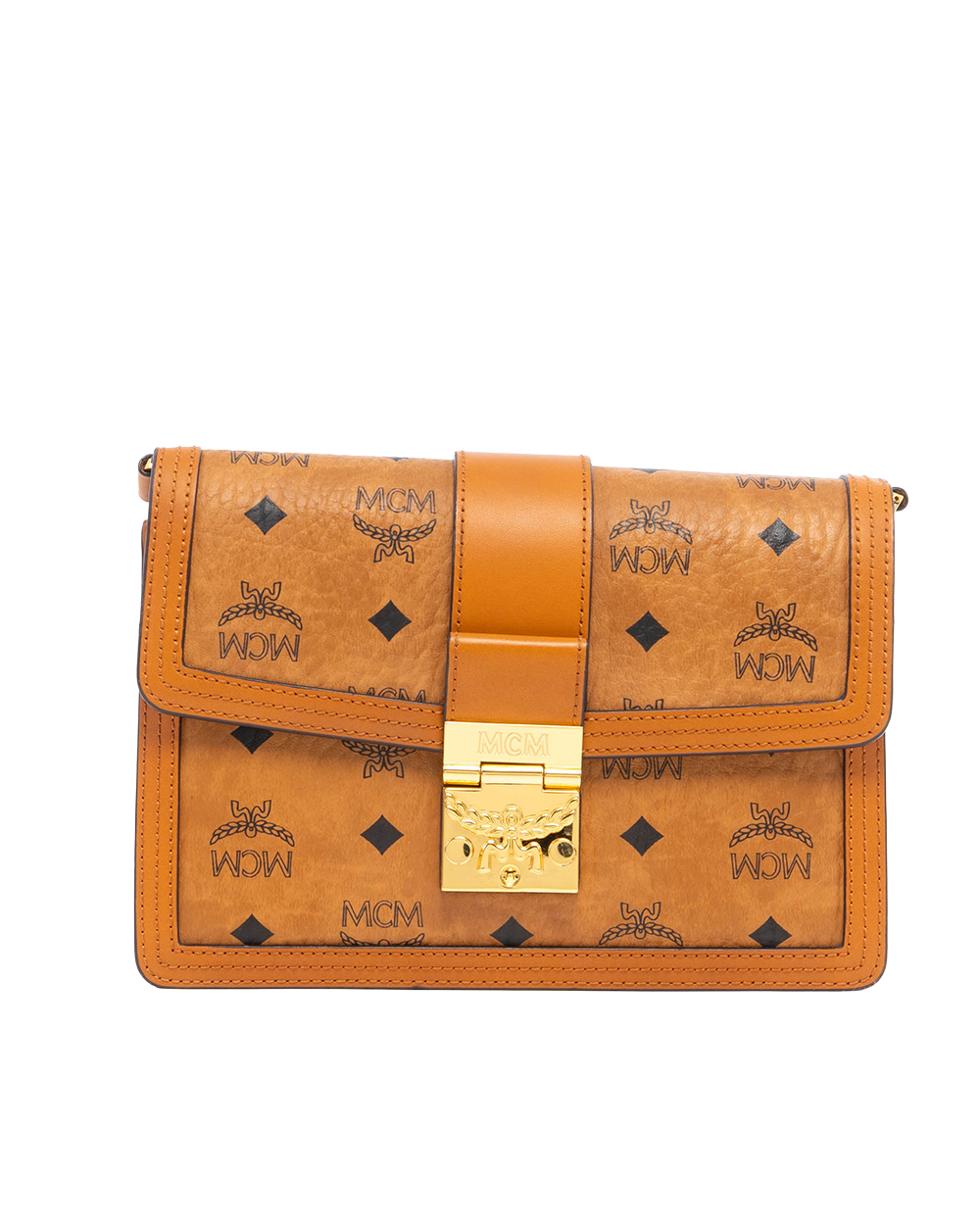 MCM TRACY SHOLDER BAG BROWN CANVAS GHW MWSCAXT01CO001 82550