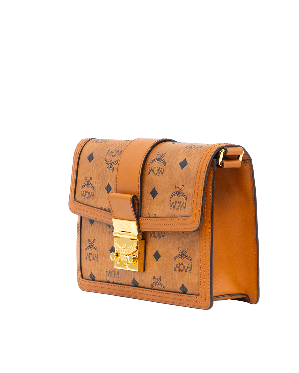 MCM TRACY SHOLDER BAG BROWN CANVAS GHW MWSCAXT01CO001 82551