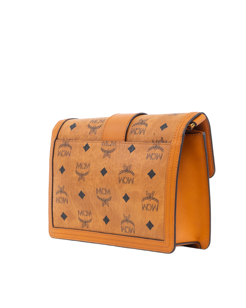 MCM TRACY SHOLDER BAG BROWN CANVAS GHW MWSCAXT01CO001 82552