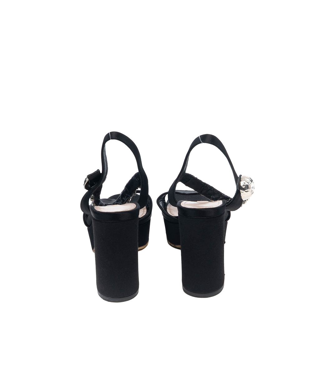 MIU MIU HIGH HEELS 38 BLACK CRYSTAL SHW 04545